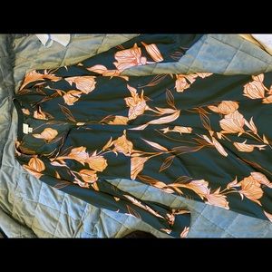 Green floral button up maxi dress